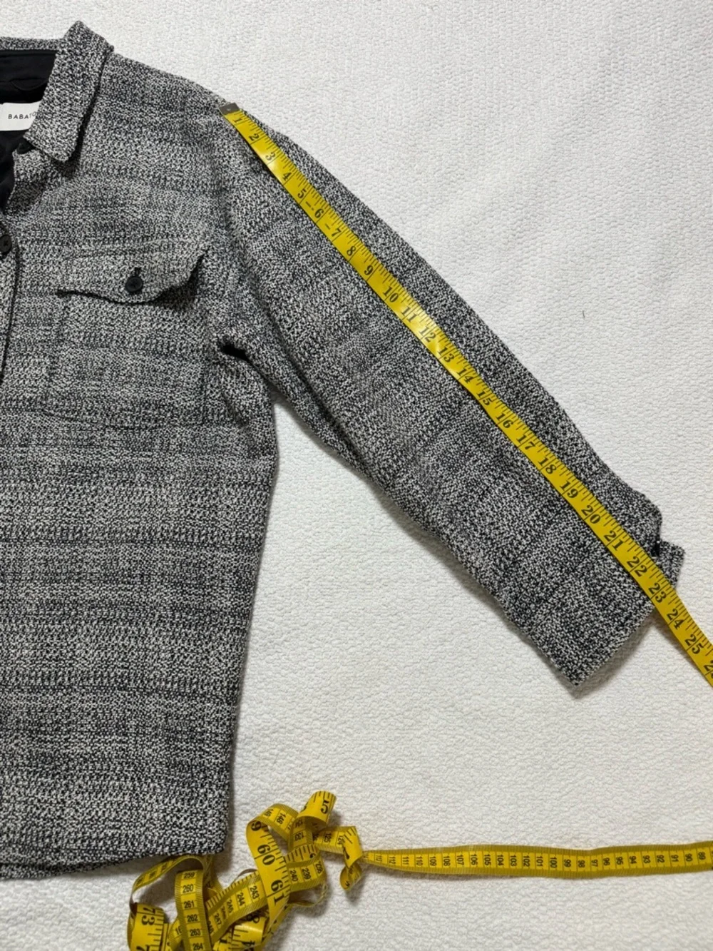 Aritzia Babaton Joan Shirt Women Sz 2 Tweed Jacket Shacket Linen Blend Textured